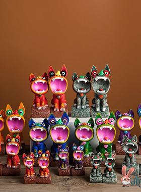 云南瓦猫摆件伴手礼招财瓦当萌猫家居桌面大理丽江文创纪念品物