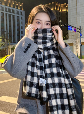 Warm knit fashion imitation cashmere shawl韩版百搭护颈披肩