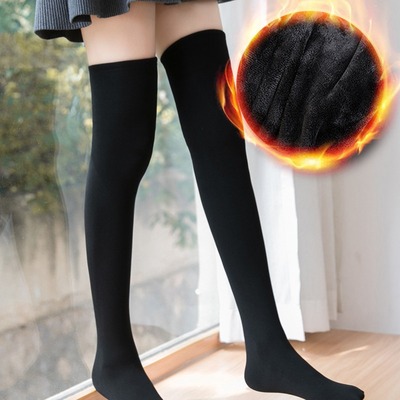 Autumn and winter plush thick long leg socks女士过膝袜保暖