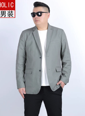 大码男装 秋款潮宽松加肥加大码棉西服男士休闲西装外套X012