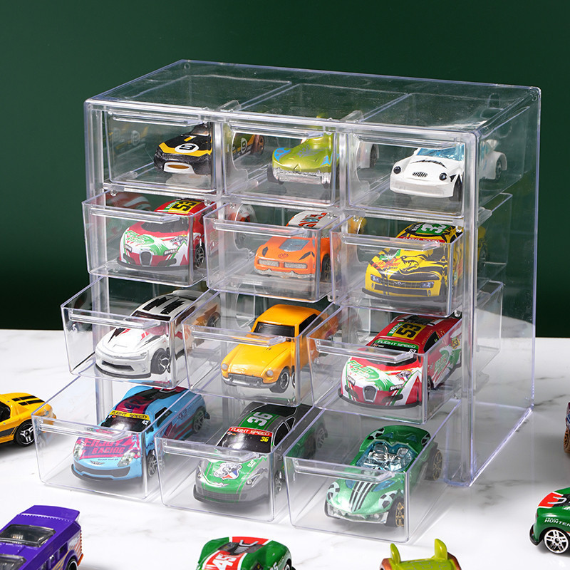 风火轮收纳盒合金小汽车模型TOMICA1:64儿童玩具多美卡透明