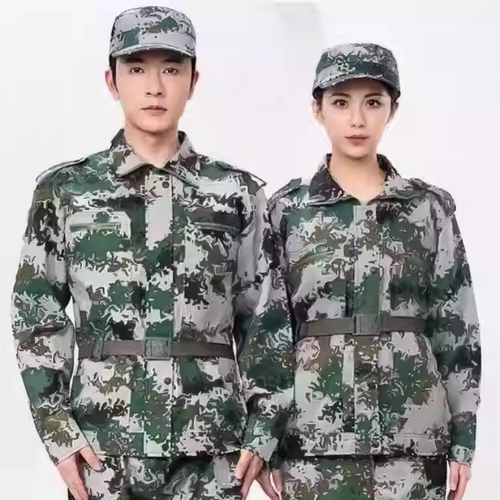 迷彩服套装男初高中大学生军训服长袖训练服绿色军训衣服女纯棉夏