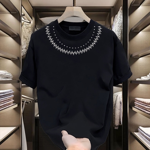 小众设计感男士 休闲男装 纯棉圆领短袖 美式 T恤潮 百搭大码 2024新款