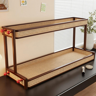 桌面置物架实木茶杯摆放架餐桌上咖啡杯分层收纳托盘马克杯展示架