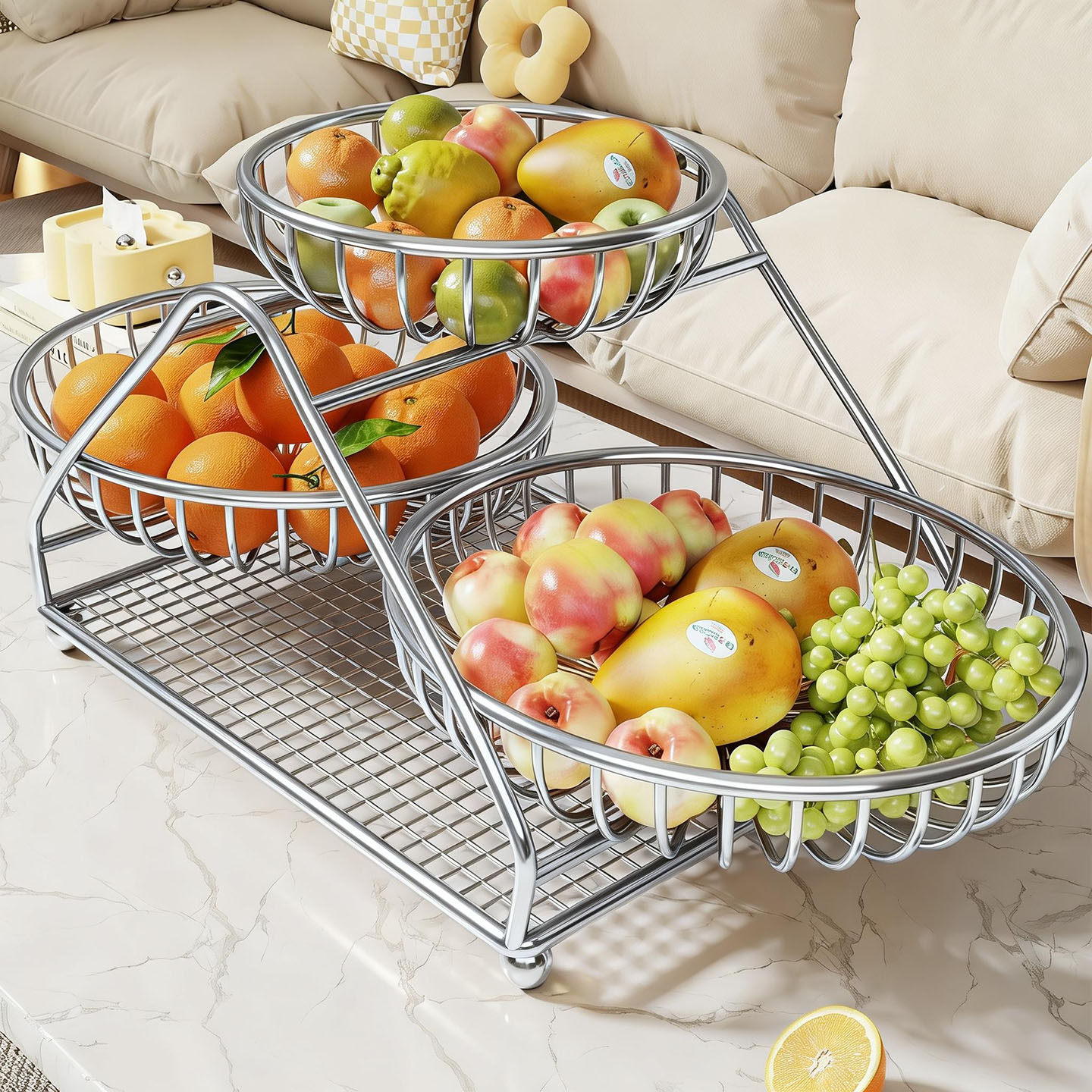 客厅桌面水果盘茶几分层果篮餐桌多层干果坚果置物架点心放置架子