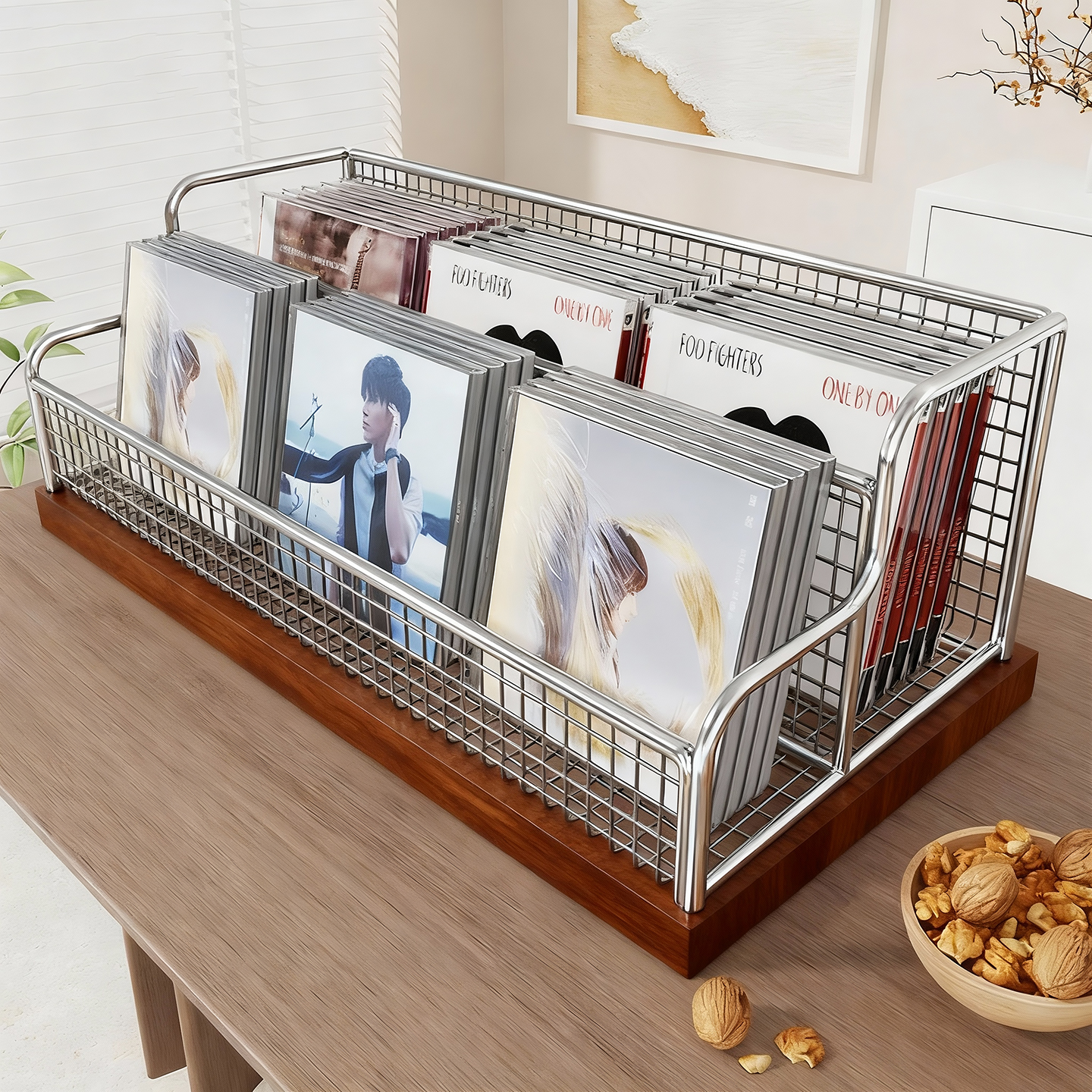 CD架黑胶唱片收纳架光盘展示架