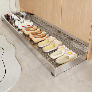 架玄关柜下鞋 板反弹抽拉滑轨鞋 子置物架 柜踢脚抽入户可移动换鞋 鞋