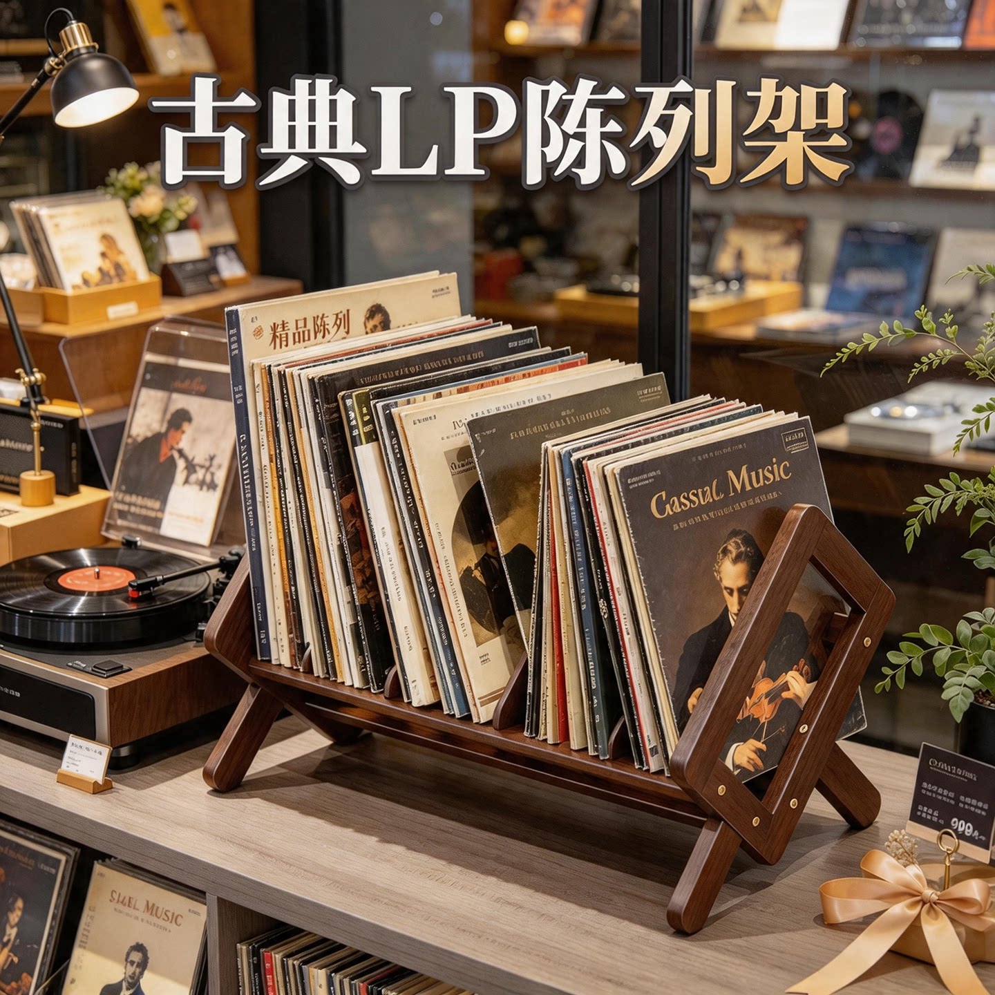 古典唱片LP收纳展示架CD碟片架碟盘黑胶唱片收纳存放专辑摆放展示