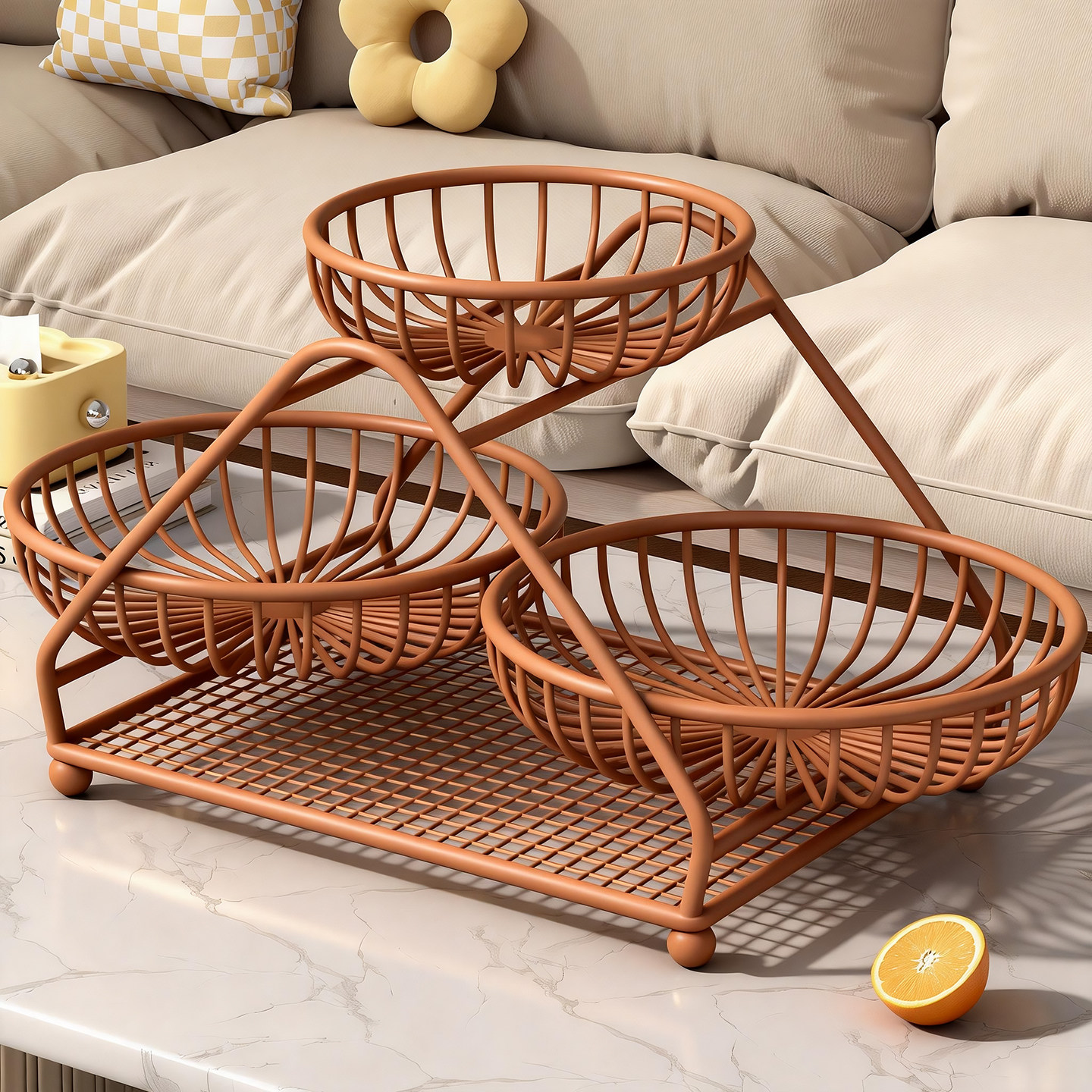 客厅水果盘茶几桌面高颜值干果瓜果收纳架家用多层零食甜点点心盘,厨房/烹饪用具,果蔬置物架/篮/框,淘宝优惠券,粉丝福利购,淘宝优惠卷