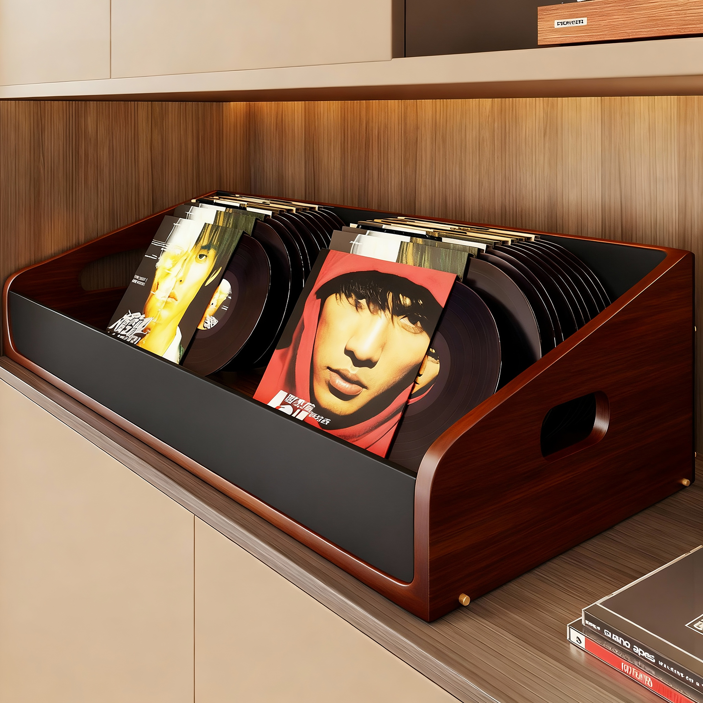 CD展示架桌面黑胶唱片光盘收纳盒