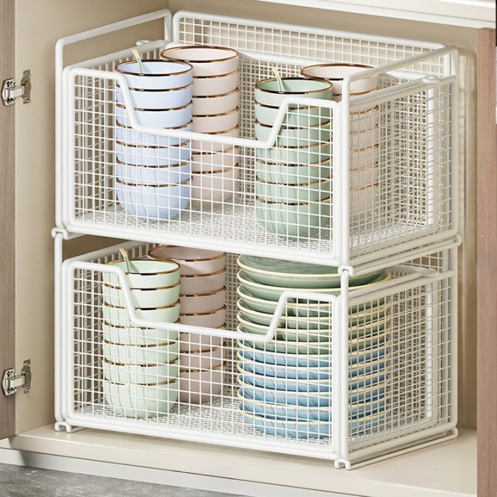 厨房台面收纳架蔬果调味瓶罐放置架下水槽橱柜内抽屉式碗碟沥水架