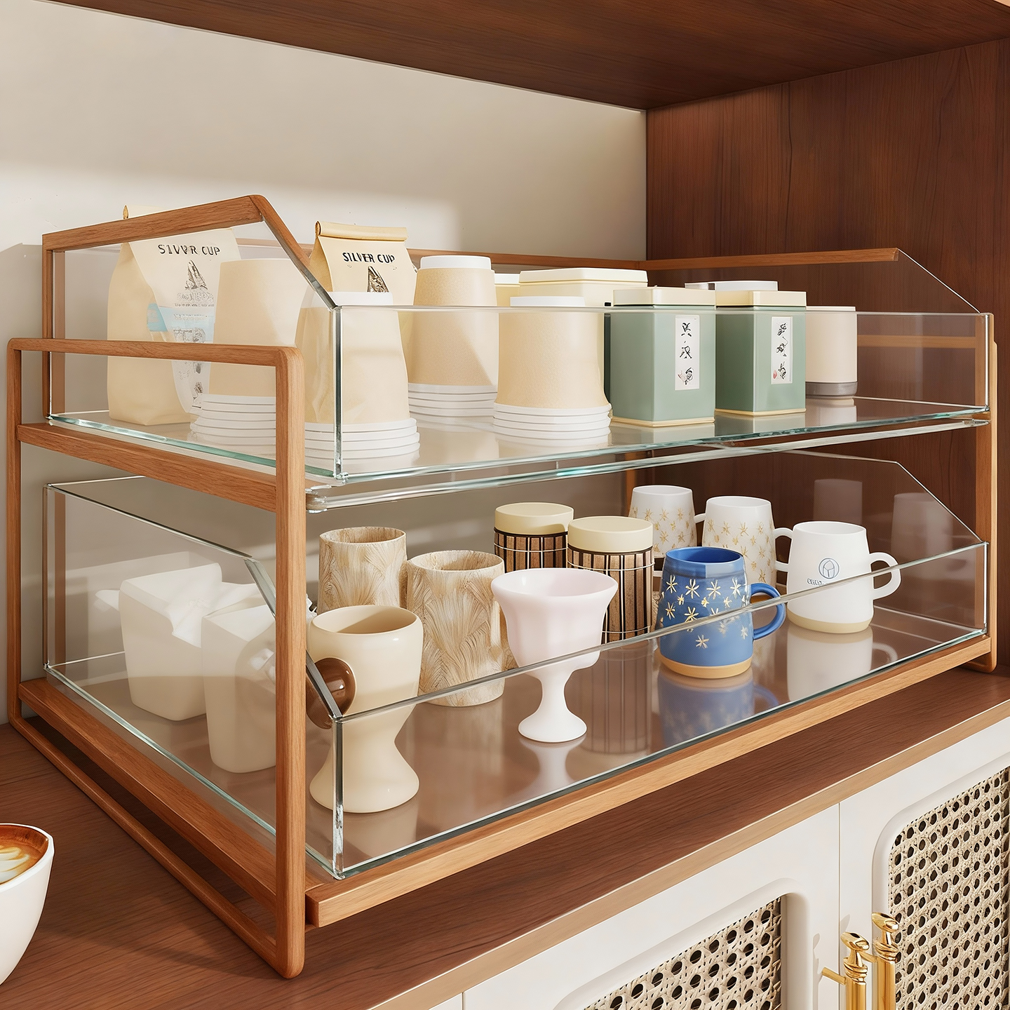 杯子收纳架餐边柜水杯置物架