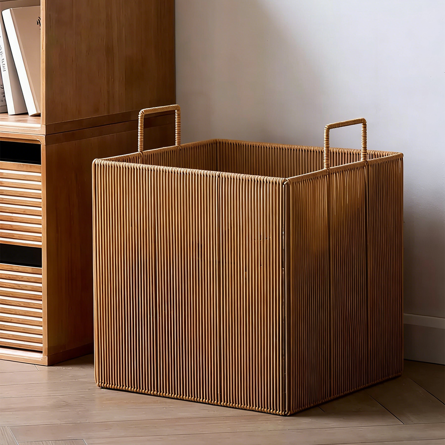 午睡毯收纳筐卧室床边毛毯盖被储物筐大容量布艺沙发毯整理置物篮