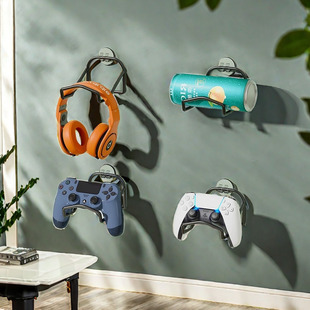 游戏手柄挂架宿舍耳麦耳塞整理架通用多型号支架立体节约空间挂墙游戏手柄支架耳机二合一创意挂架壁挂托架子