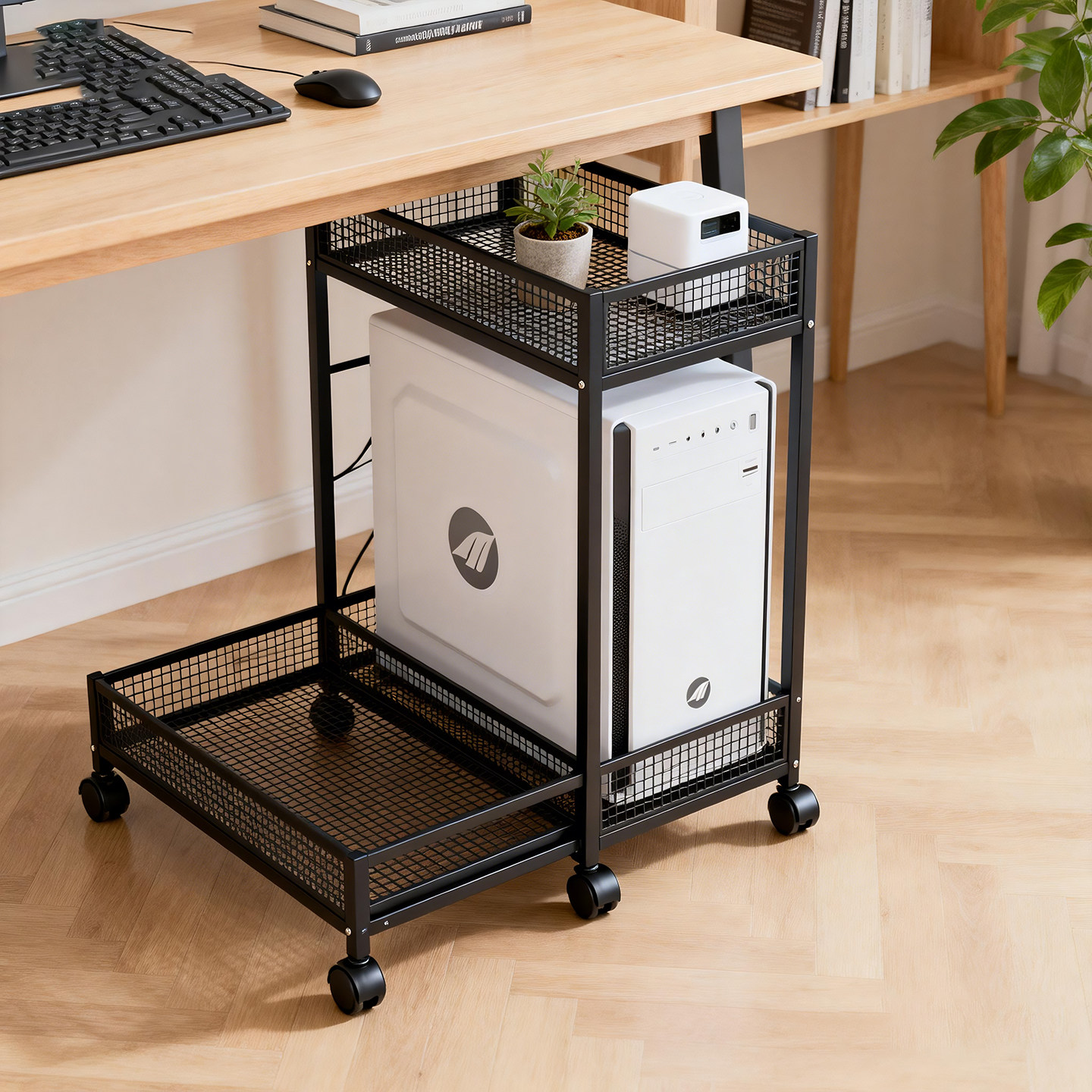 电脑主机托架移动机箱底座置物架