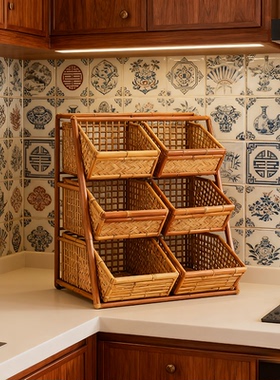 厨房果蔬储放架桌面调料品收纳全能家用多功能简约大容量储物神器