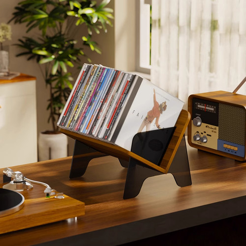 实木CD架桌面专辑碟片摆放架