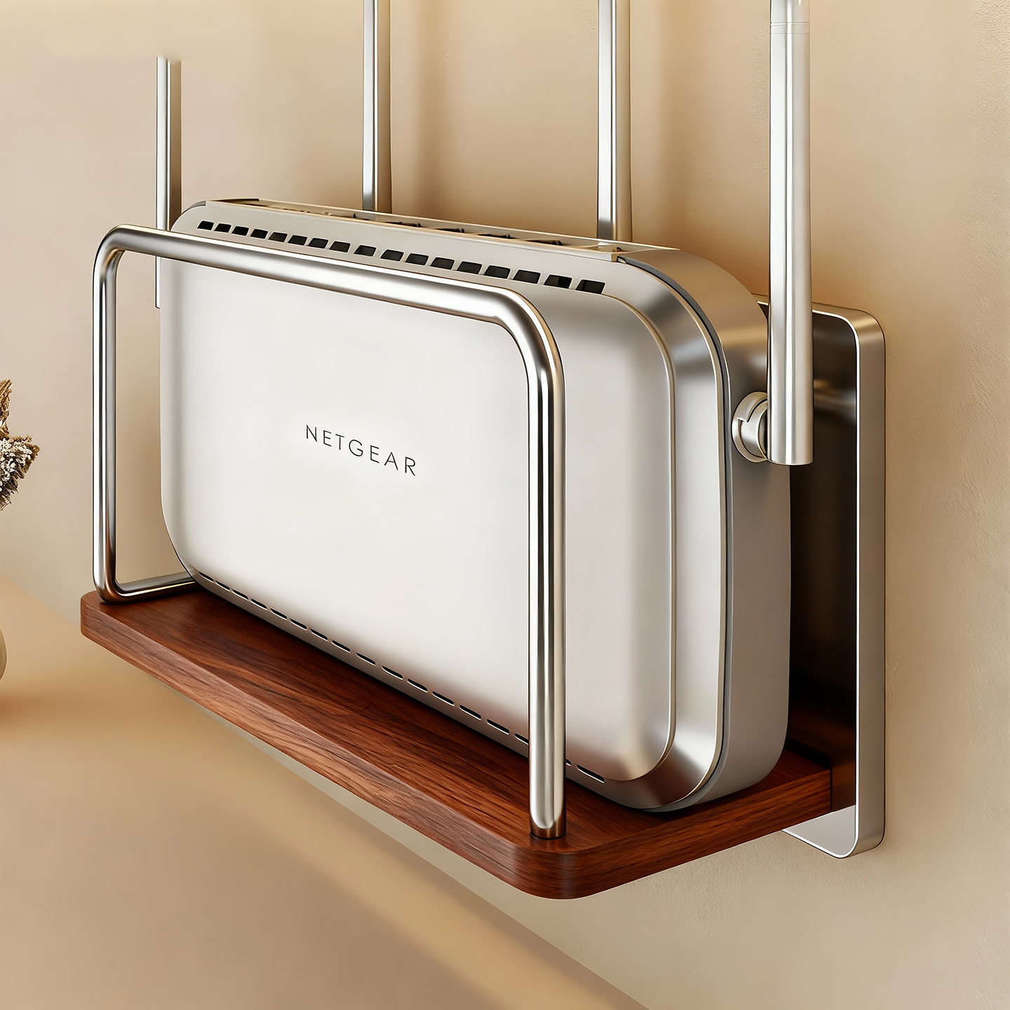 路由器放置架墙面免打孔插排支架