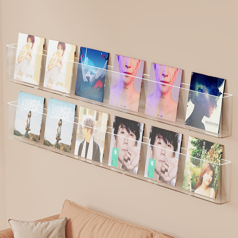 CD展示架墙面壁挂式专辑唱片收纳架多功能黑胶唱片光碟磁带陈列架