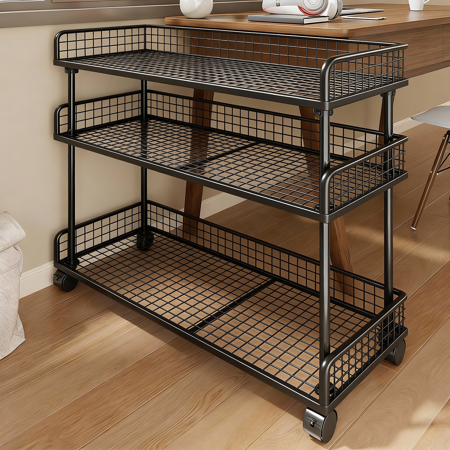 桌下书架落地多层置物架可移动书本收纳架书籍文具整理架简易书柜,住宅家具,书架,淘宝优惠券,粉丝福利购,淘宝优惠卷