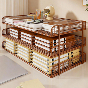 桌面书架立式分层书立架学生书桌书本置物架分隔整理架文件收纳架
