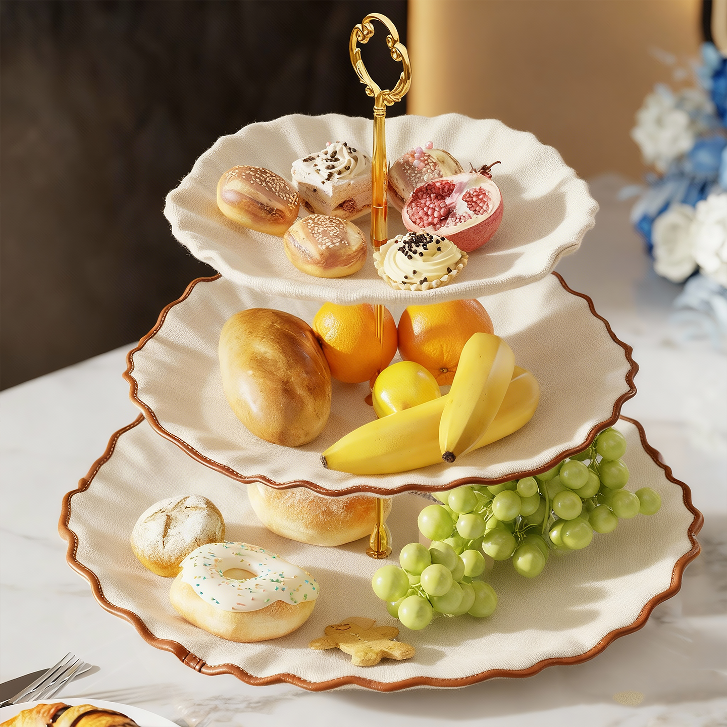 家用水果盘干果盘点心架果盘客厅茶几摆件点心干果糖果零食收纳盘