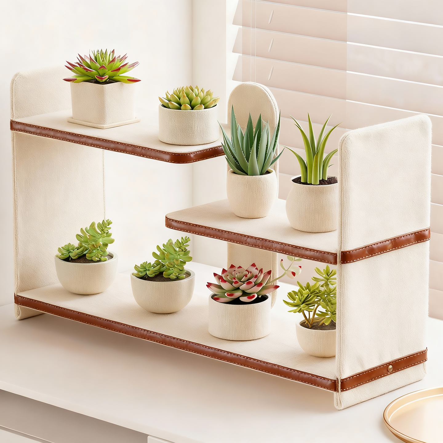 花架客厅落地窗多层盆栽置物架