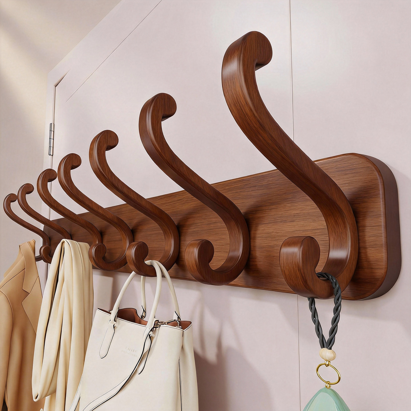 门后挂衣钩客厅玄关衣服帽子挂架家用置物排钩免打孔衣服收纳架,收纳整理,挂钩/粘钩,淘宝优惠券,粉丝福利购,淘宝优惠卷