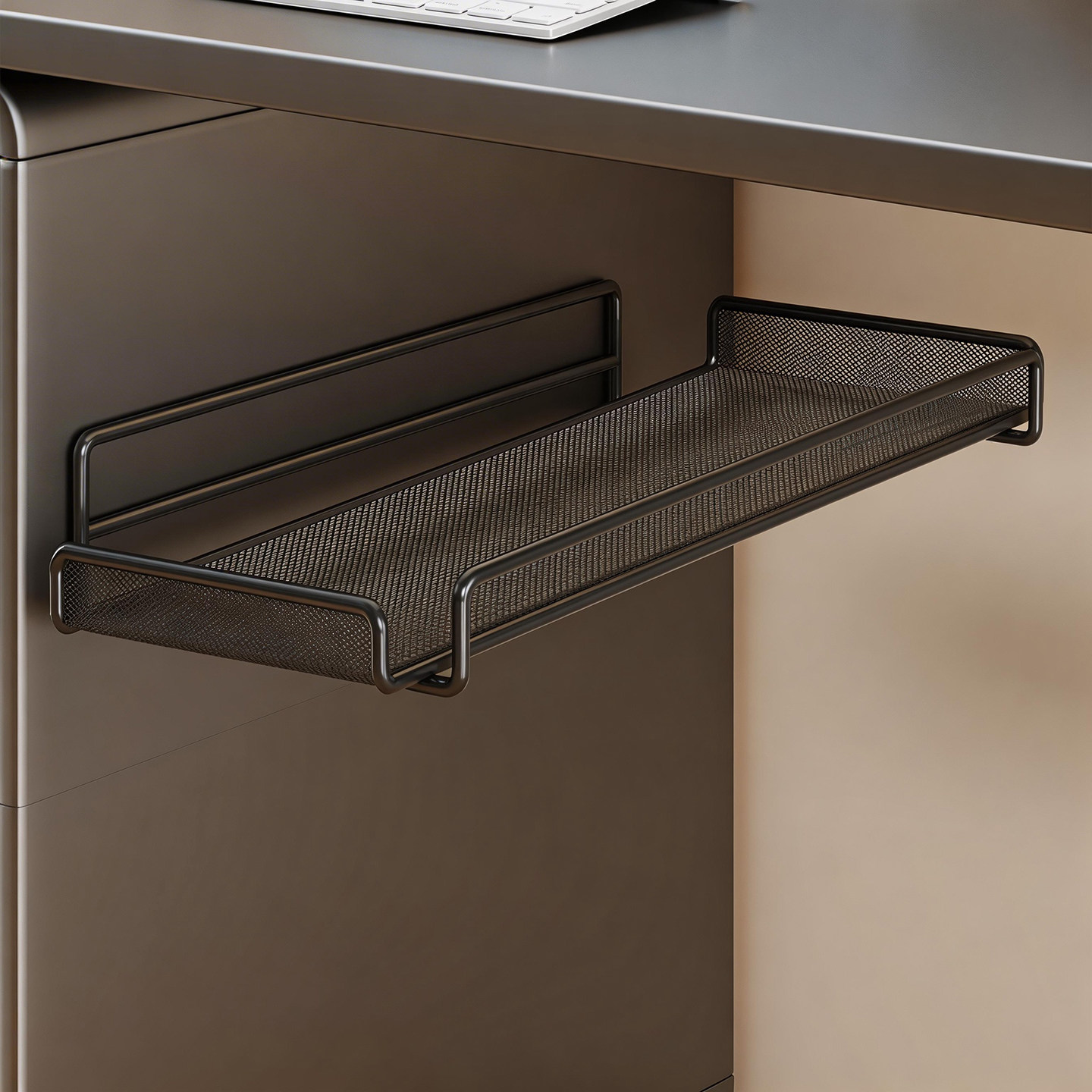 桌下埋线架办公桌下面悬挂式wifi机顶盒整理架免打孔插排储物架子