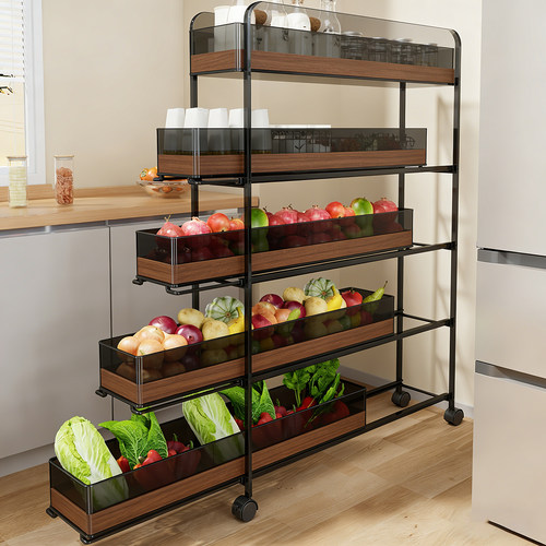 厨房落地果蔬小推车置物架