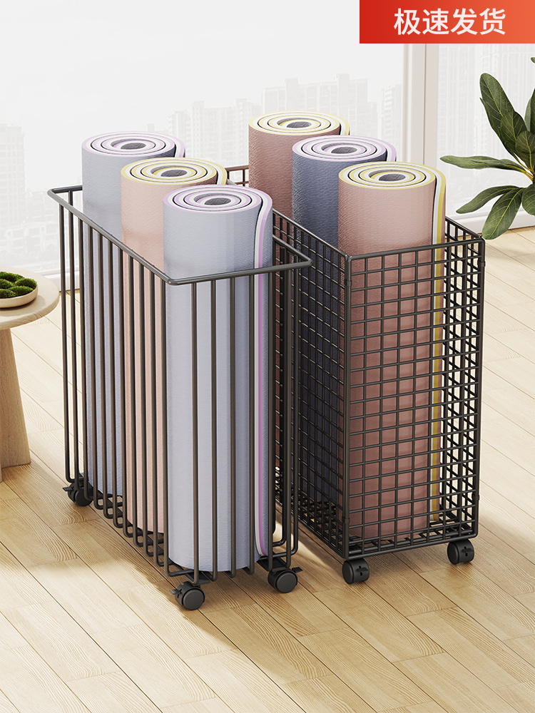 家用瑜伽垫泡沫滚轴收纳架多功能运动健身器材整理架小推车置物架