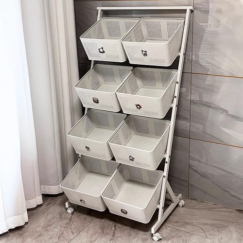 厨房桌边落地式水果蔬菜分层收纳筐多功能瓜果整理架零食储物篮筐