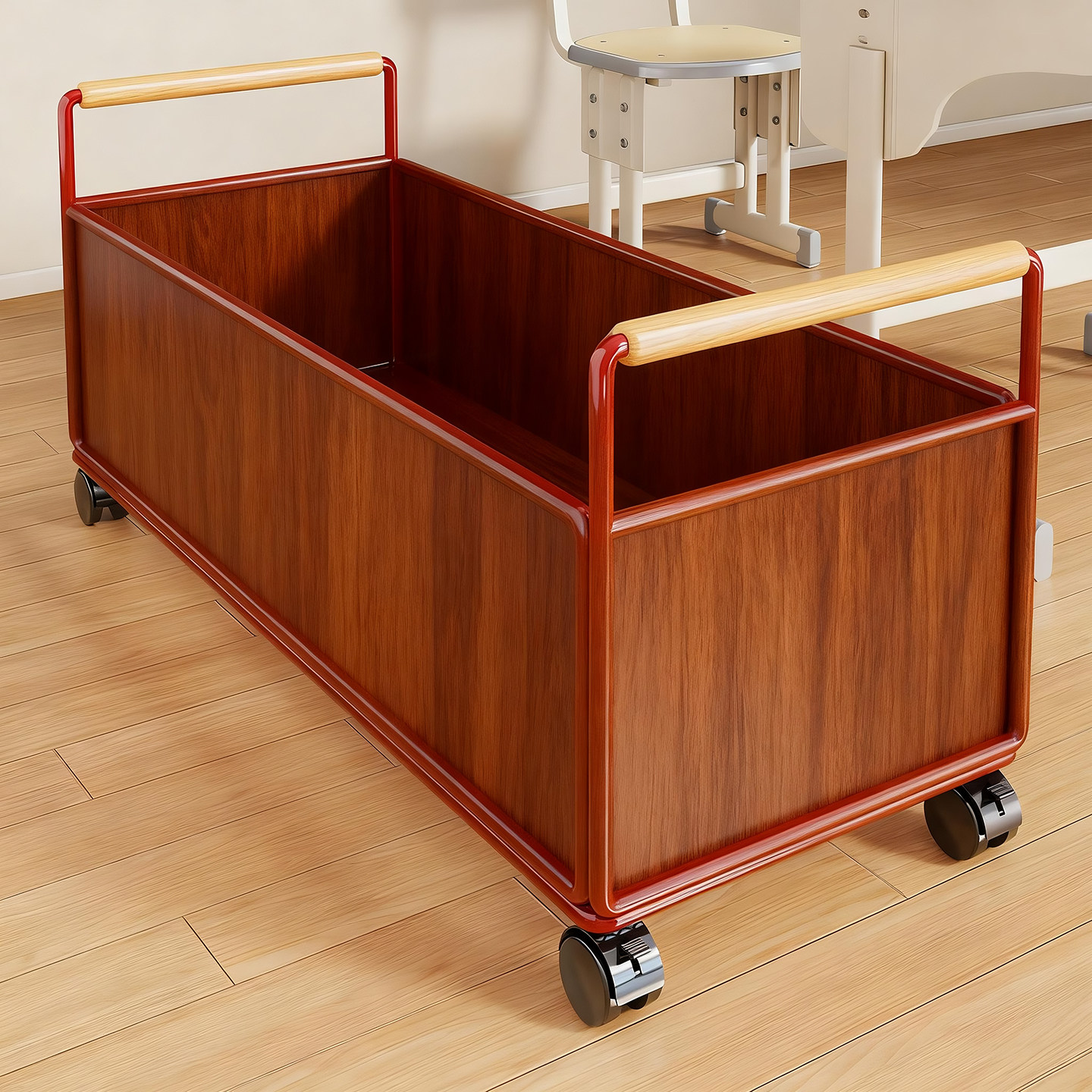 教室书本收纳箱落地带轮书箱