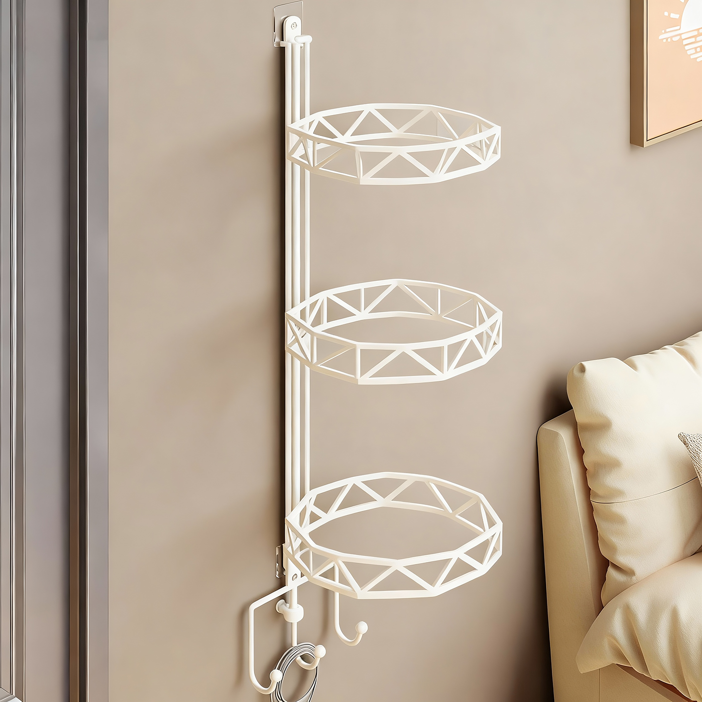 篮球收纳架墙面免打孔球类置物架