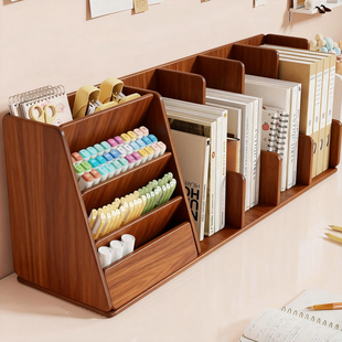 桌面书架桌上小型书本收纳架学生书桌多层整理架简易小书柜书立架