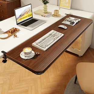 桌面延长板办公室免打孔延伸桌子面板可折叠手臂支撑拓展台键盘架