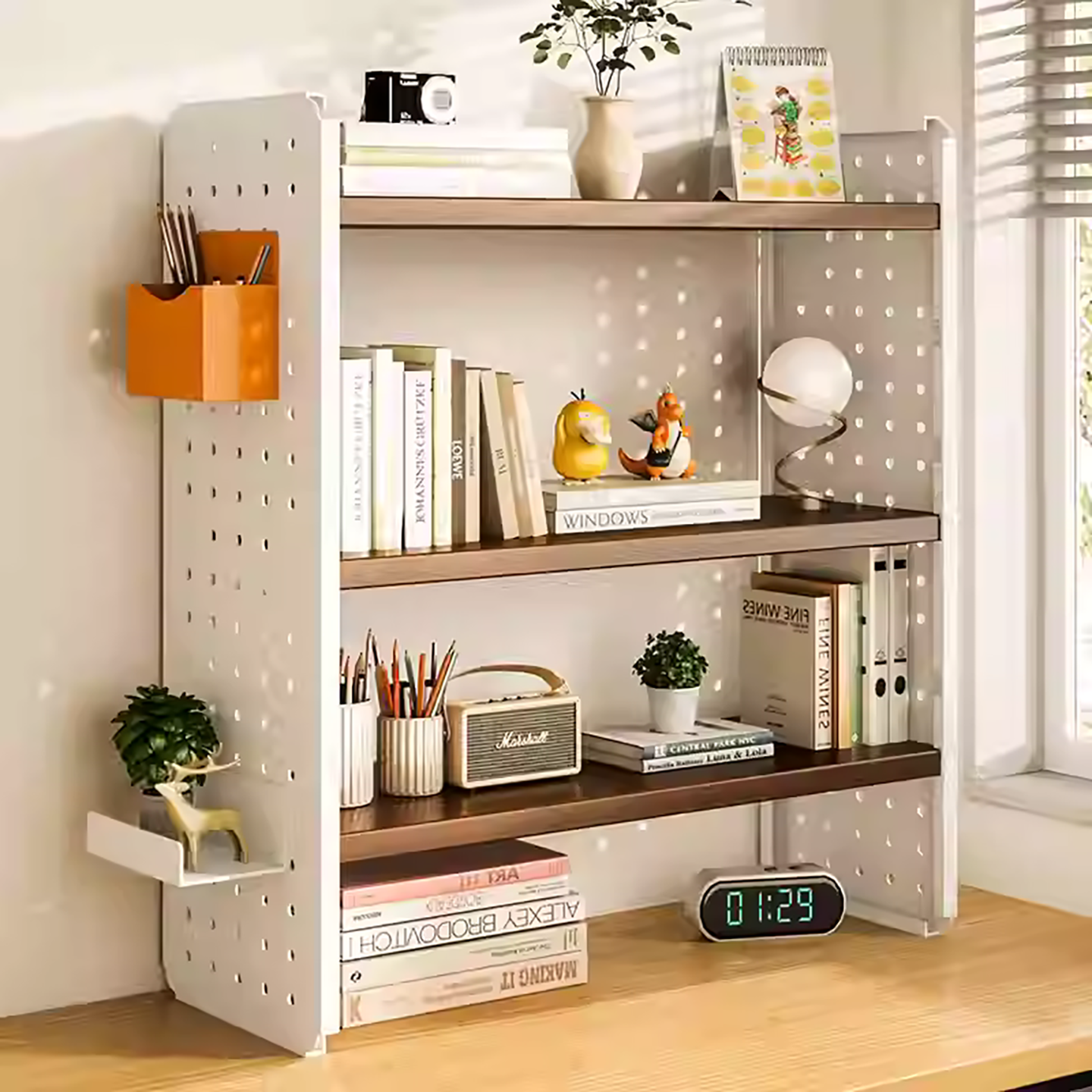 桌面洞洞板置物架亚克力桌上书架