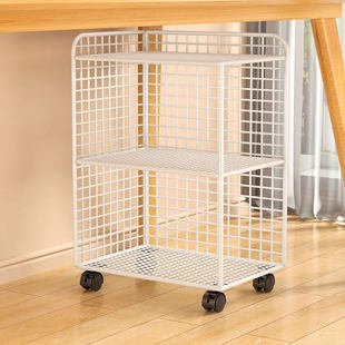 桌下移动小推车多层小书架办公室落地收纳柜储蓄置物架子桌面书柜