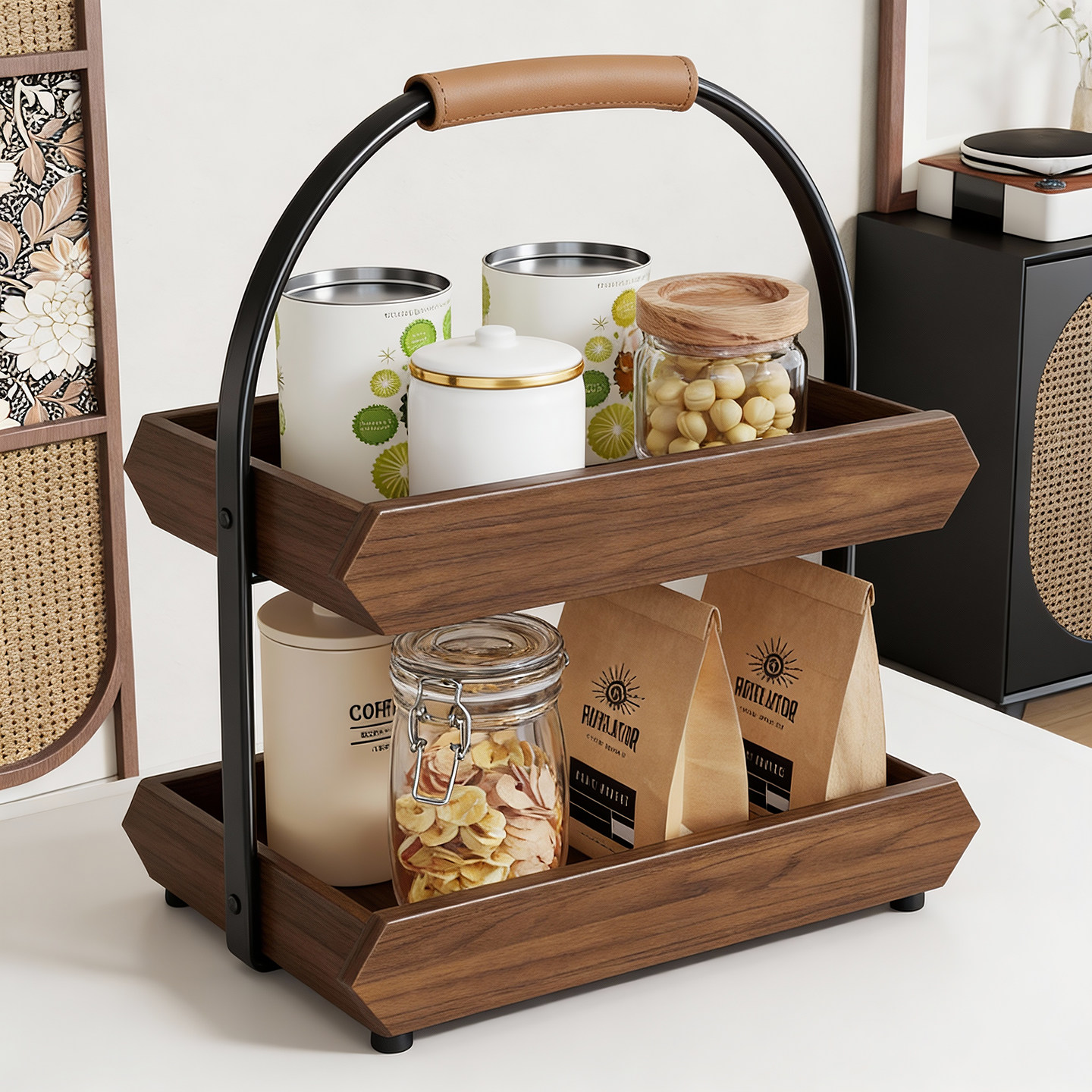 桌面实木零食架家用茶几餐桌中古风水果盘多功能糖果干果摆放架子,餐饮具,果盆/果盘/果篮,淘宝优惠券,粉丝福利购,淘宝优惠卷