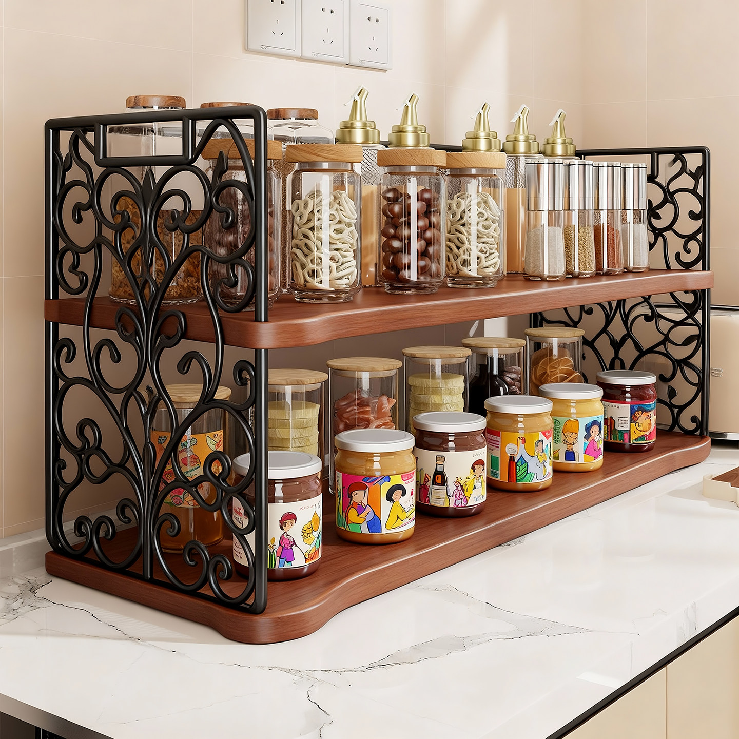 桌面调料置物架厨房多层油盐酱醋瓶罐整理架家用多功能调料收纳架,厨房/烹饪用具,调料置物架,淘宝优惠券,粉丝福利购,淘宝优惠卷