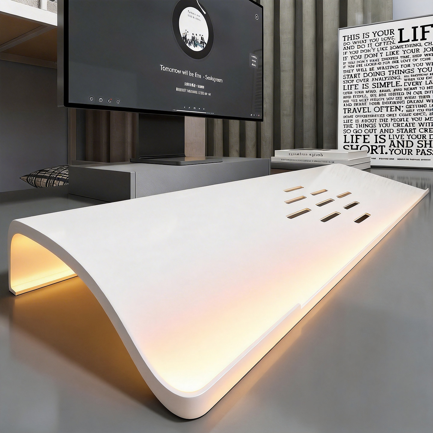 键盘支架办公桌工位增高神器机械键盘底座垫高架电脑桌悬浮置物架