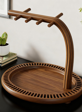 入户玄关实木钥匙首饰挂架托盘
