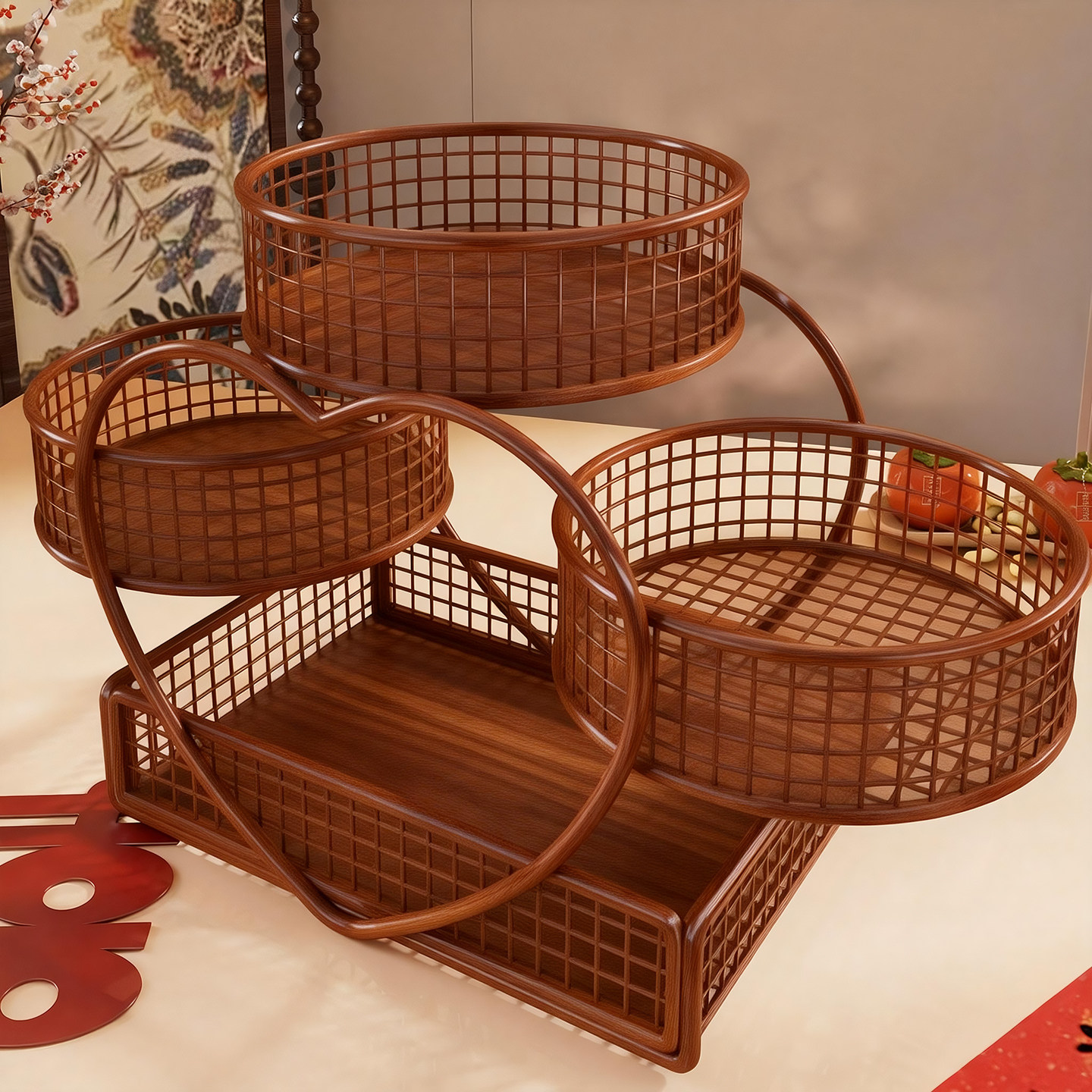 果盘家用客厅茶几多层水果篮桌面零食架水果干果摆放盘水果置物架