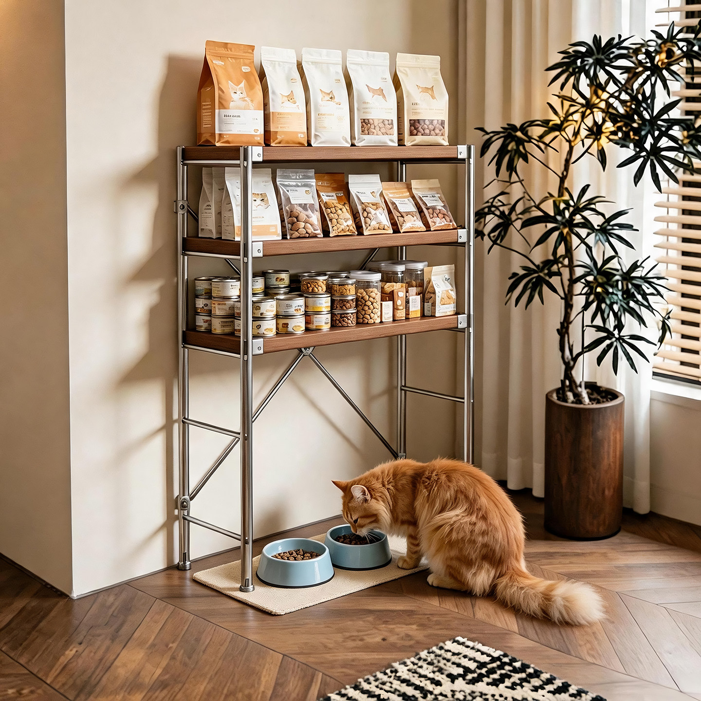 猫咪食堂置物架宠物用品收纳架图片