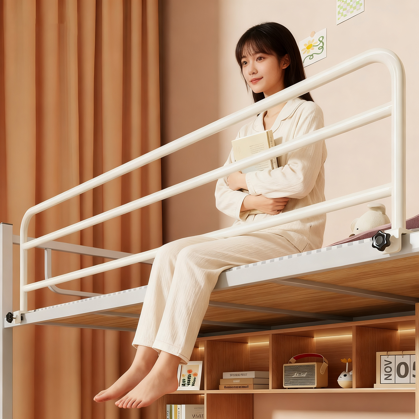 宿舍床边防摔护栏上铺防掉落围栏