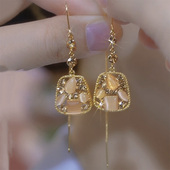 轻奢耳饰2025新款 流苏耳线气质时尚 潮 几何菱形长款 高级感网红爆款