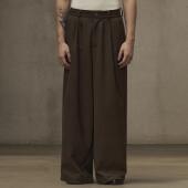 日本进口可机洗羊毛重磅垂感老钱感四褶阔腿西裤 乌木 TUAS TAM