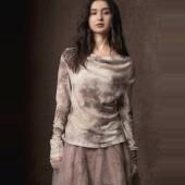 TUAS 旧梦 薄暮 长袖 TAM 伊索尔 羊毛混纺荡领修身 打底衫