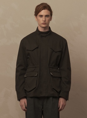 TAM TUAS【高加索】重磅丝棉四口袋雕花宫廷狩猎谷仓短款派克大衣