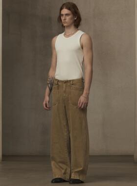 TAM TUAS【牧羊人】酵洗14盎司高密纯棉弯刀结构直筒牛仔休闲西裤